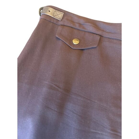 Lauren Ralph Lauren Brown Wool Blend Belted Petite Skirt 12P Equestrian - Picture 3 of 6